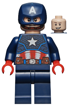 SH686 -  Captain America - Dark Blue Suit, Red Hands, Helmet