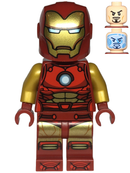 SH0910 Iron Man - Dark Red and Gold Armor, Round Arc Reactor, Pearl Gold Arms, One Piece Helmet
