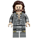HP174 Sirius Black - Dark Brown Hair, Dark Bluish Gray Jacket over Tattered Striped Shirt, Printed Legs