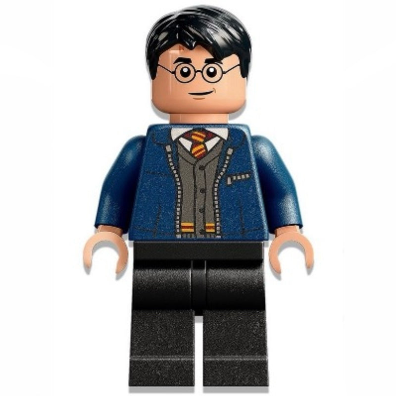 HP346: Harry Potter - Dark Blue Open Jacket over Gryffindor Cardigan Sweater, Black Legs