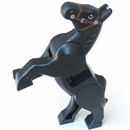 10352c01pb03 Black Horse, Movable Legs with Black and White Eyes, White Pupils and Dark Brown Bridle Pattern