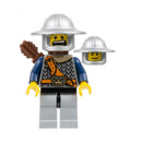 CAS374 Fantasy Era - Crown Knight Scale Mail with Chest Strap, Helmet with Broad Brim, Dual Sided Head, Light Bluish Gray Legs, Quiver
