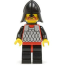 CAS318 Black Knights Scale Mail - Red with Black Arms, Black Legs with Red Hips, Black Neck-Protector, Black Plastic Cape