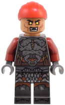 LOR138: Orc - Medium Nougat Head, Pearl Dark Gray Armor, Red Bandana