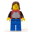 CAS197 Breastplate - Red with Black Arms, Blue Legs, Brown Female Hair