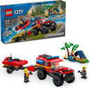60412 4x4 Fire Truck with Rescue Boat
