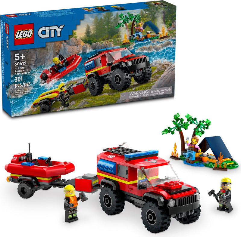 60412 4x4 Fire Truck with Rescue Boat