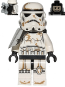 SW0383 Sandtrooper - White Pauldron, Survival Backpack, Dirt Stains, Balaclava Head Print and Helmet with Dotted Mouth Pattern