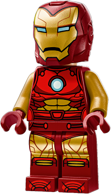 SH1008: Iron Man - Dark Red and Gold Armor, Round Arc Reactor, Pearl Gold Arms, Helmet with Visor