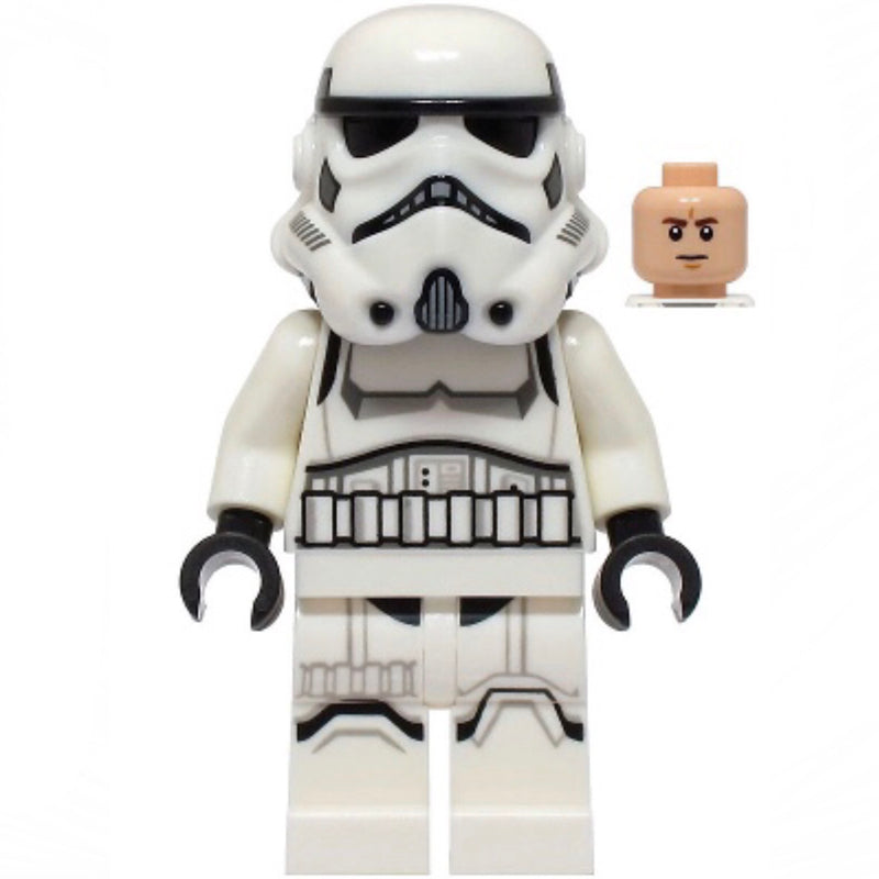 SW1327 Imperial Stormtrooper - Male, Dual Molded Helmet with Light Bluish Gray Panels on Back, Shoulder Belts, Light Nougat Head