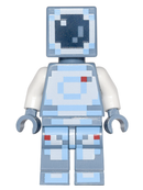 min037 Minecraft Skin 4 - Pixelated, White and Bright Light Blue Spacesuit and Dark Blue Visor