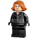 SH0851 Black Widow - Black Jumpsuit, Dark Orange Short Hair, Plain Legs, Printed Arms