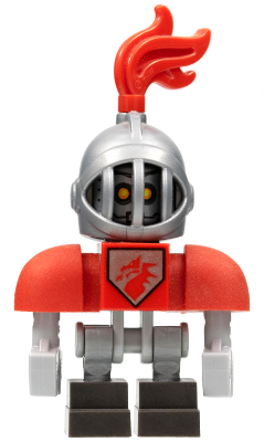 NEX049 Macy Bot - Red Shoulders, Flat Silver Helmet