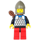 CAS287Black Knight, Scale Mail - Blue, Red Legs with Black Hips, Dark Gray Chin-Guard, Quiver