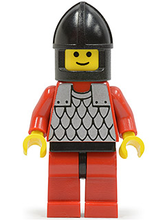 CAS161: Scale Mail - Red with Red Arms, Red Legs with Black Hips, Black Chin-Guard