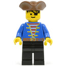 PI080 Pirate Blue Jacket, Black Legs, Brown Pirate Triangle Hat, Black Hair