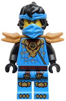 NJO1036 Nya - Dragons Rising, Tunic with Dragon Head, Hair, Wide Pearl Gold Shoulder Armor