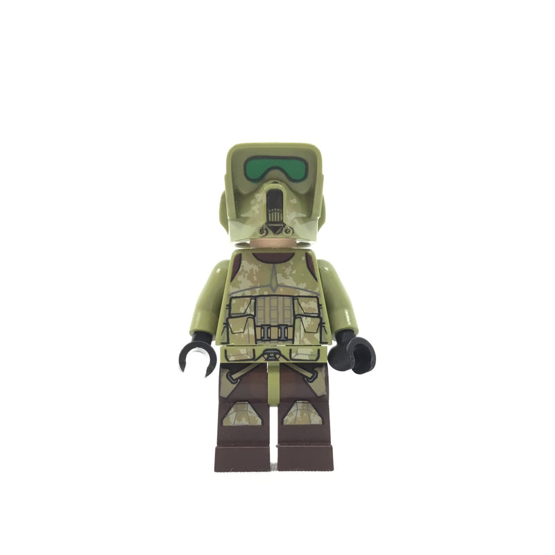 SW1002 Clone Scout Trooper, 41st Elite Corps (Phase 2) - Kashyyyk Camouflage, Dark Tan Markings on Legs, Scowl