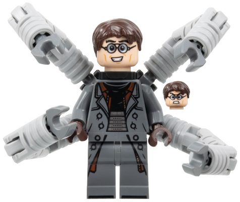 SH890 Dr. Octopus (Otto Octavius) / Doc Ock - Dark Bluish Gray Outfit, Mechanical Arms