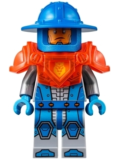 NEX074: Royal Soldier / King's Guard - Blue Helmet with Broad Brim, Trans-Neon Orange Armor