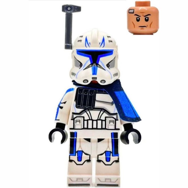 sw1315 Clone Trooper Captain Rex, 501st Legion (Phase 2) - Blue Cloth Pauldron, Rangefinder, Printed White Arms