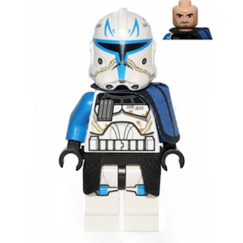 SW0450 Clone Trooper Captain Rex, 501st Legion (Phase 2) - Blue Cloth Pauldron, Black Cloth Kama, Large Eyes