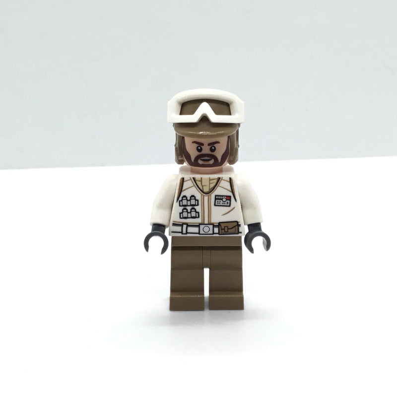 SW1008 Hoth Rebel Trooper White Uniform, Dark Tan Legs (Brown Angular Beard)