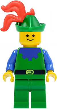 CAS133: Forestman - Blue, Green Hat, Red 3-Feather Plume