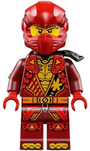 njo0961 Kai - Dragons Rising, Tunic with Shoulder Armor, Dark Red and Red Head Wrap, Scabbard