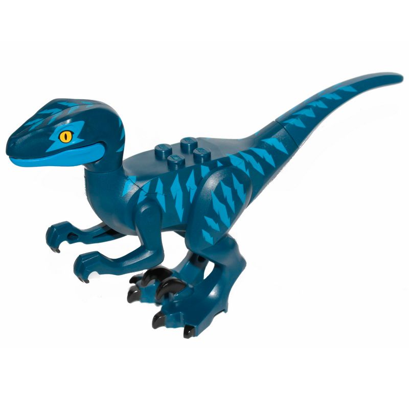 Raptor11 Dark Blue Dinosaur Raptor / Velociraptor with Blue Markings and Blue Eye Patch