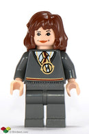 HP054 Hermione Granger - Gryffindor Stripe Torso with Time Turner Necklace, Dark Bluish Gray Legs