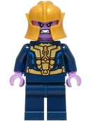 SH1094: Thanos - Minifigure, Dark Blue and Gold Outfit, Dark Blue Arms, Medium Lavender Hands, Helmet
