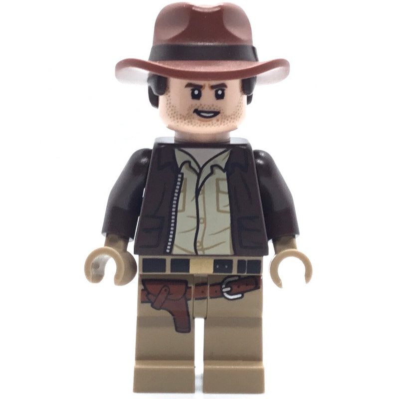 IAJ049 Indiana Jones, Dark Brown Jacket, Reddish Brown Dual Molded Hat with Hair, Dark Tan Hands