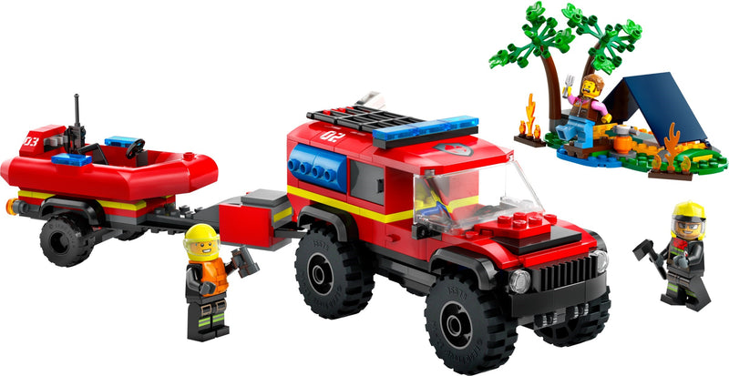 60412 4x4 Fire Truck with Rescue Boat