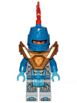 NEX148 Royal Soldier / King's Guard - Blue Helmet with Eye Slit, Pearl Gold Armor