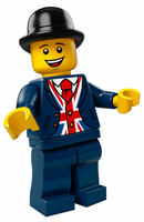 tls094 LEGO Brand Store Male, Bowler Hat, Lester - Leicester Square London UK