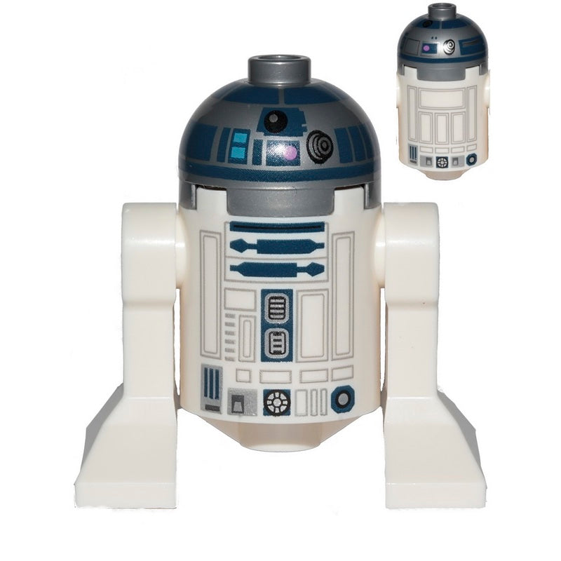 SW1202 Astromech Droid R2-D2, Flat Silver Head, Dark Pink Dots, Large Receptor, Back Printing