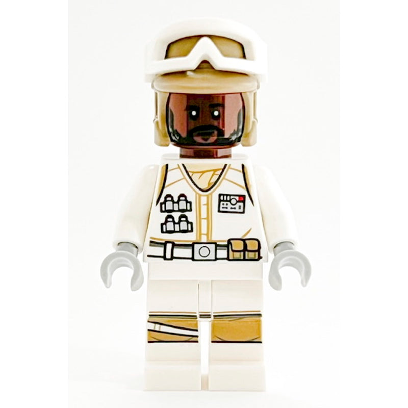 SW1186 Hoth Rebel Trooper White Uniform, Dark Tan Helmet, Reddish Brown Head