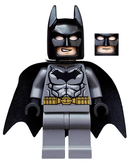 DIM002 Batman - Dark Bluish Gray Suit, Gold Belt, Black Hands, Starched Cape