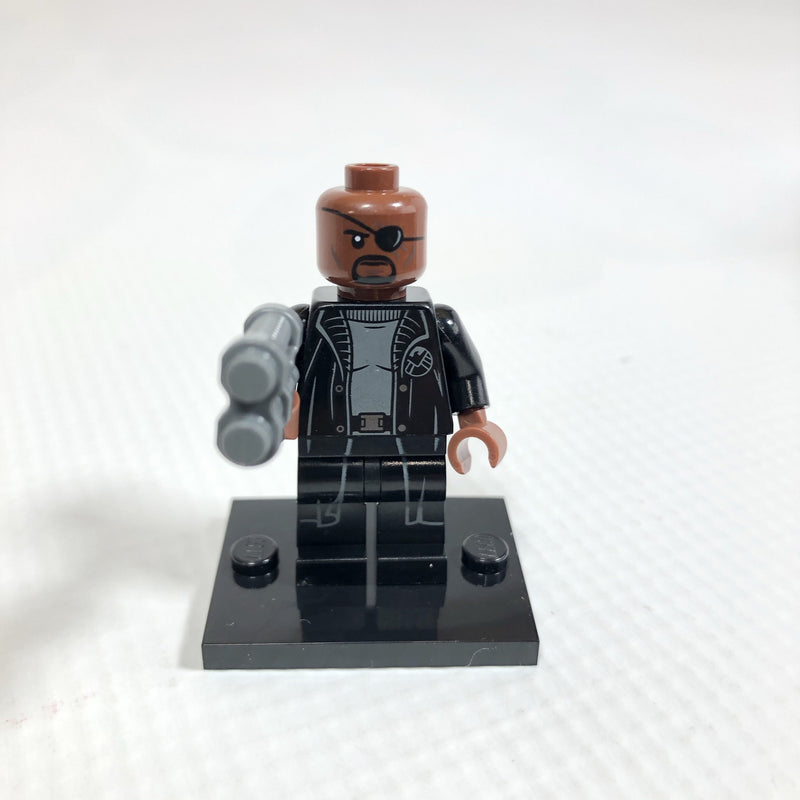SH585A Nick Fury - Gray Sweater and Black Trench Coat, Shirt Tail