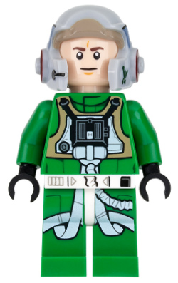 SW0819 Rebel Pilot A-wing (Open Helmet, Green Jumpsuit)