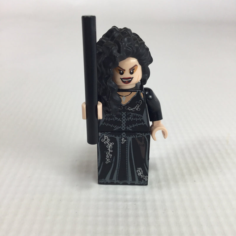 HP092 Bellatrix Lestrange, Printed Black dress, Long Black Hair