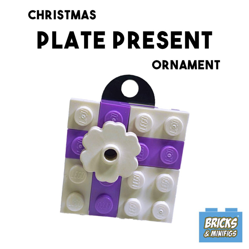 Christmas Plate Present Ornament - White-Medium Lavender