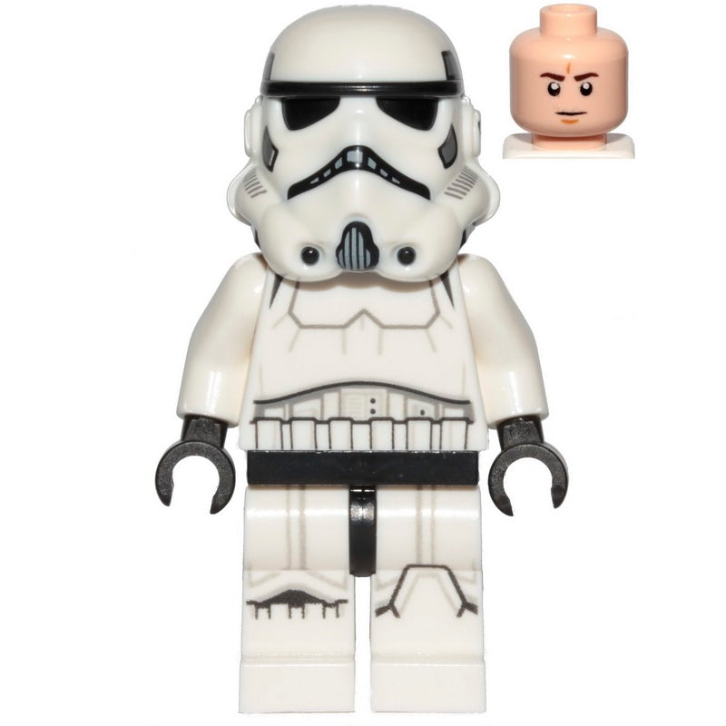 SW1137 Stormtrooper (Dual Molded Helmet, Gray Squares on Back) - Male, Light Nougat Head, Frown