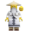 NJO354 Sensei Wu - The LEGO Ninjago Movie, White Robe, Zori Sandals, Raised Eyebrows