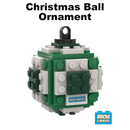 Christmas Ball Ornament - Dark Green, White & Green