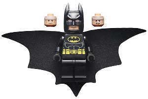 SH648 - Batman - Black Suit with Yellow Belt and Crest (Type 2 Cowl, Outstretched Cape)