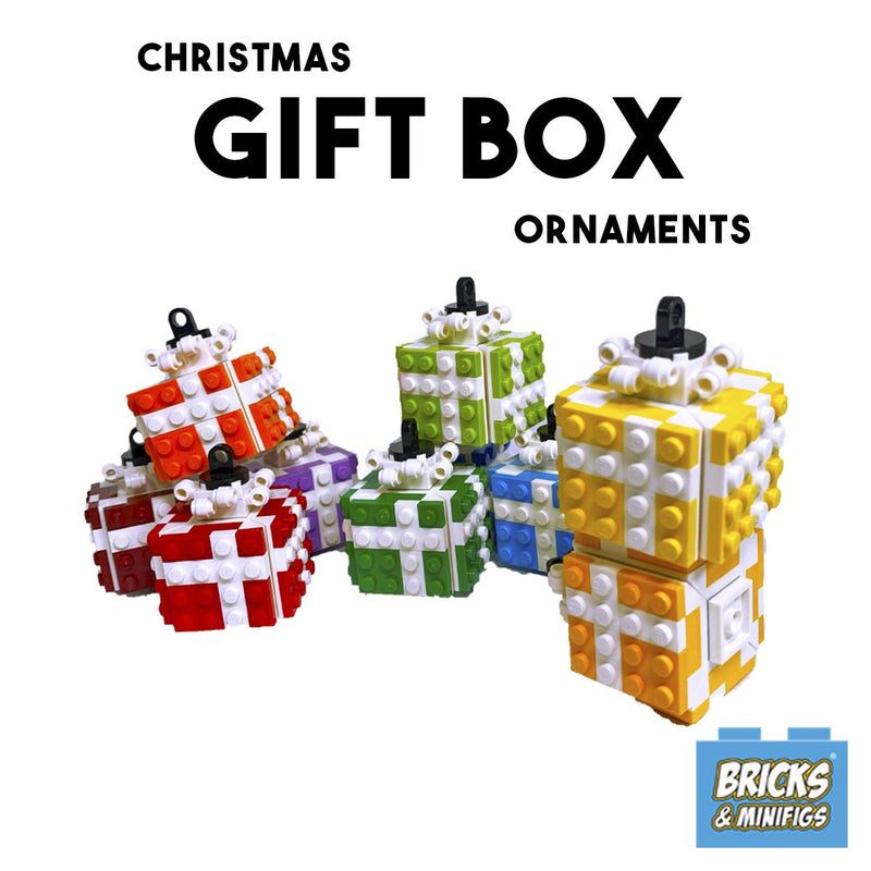 Christmas Gift Box Ornament - Bright Light Orange