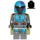 SW1080 Mandalorian Tribe Warrior - Male, Olive Green Cape, Dark Azure Helmet