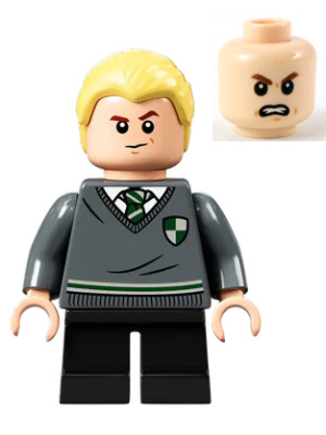 HP267 Draco Malfoy, Slytherin Sweater with Crest, Black Short Legs
